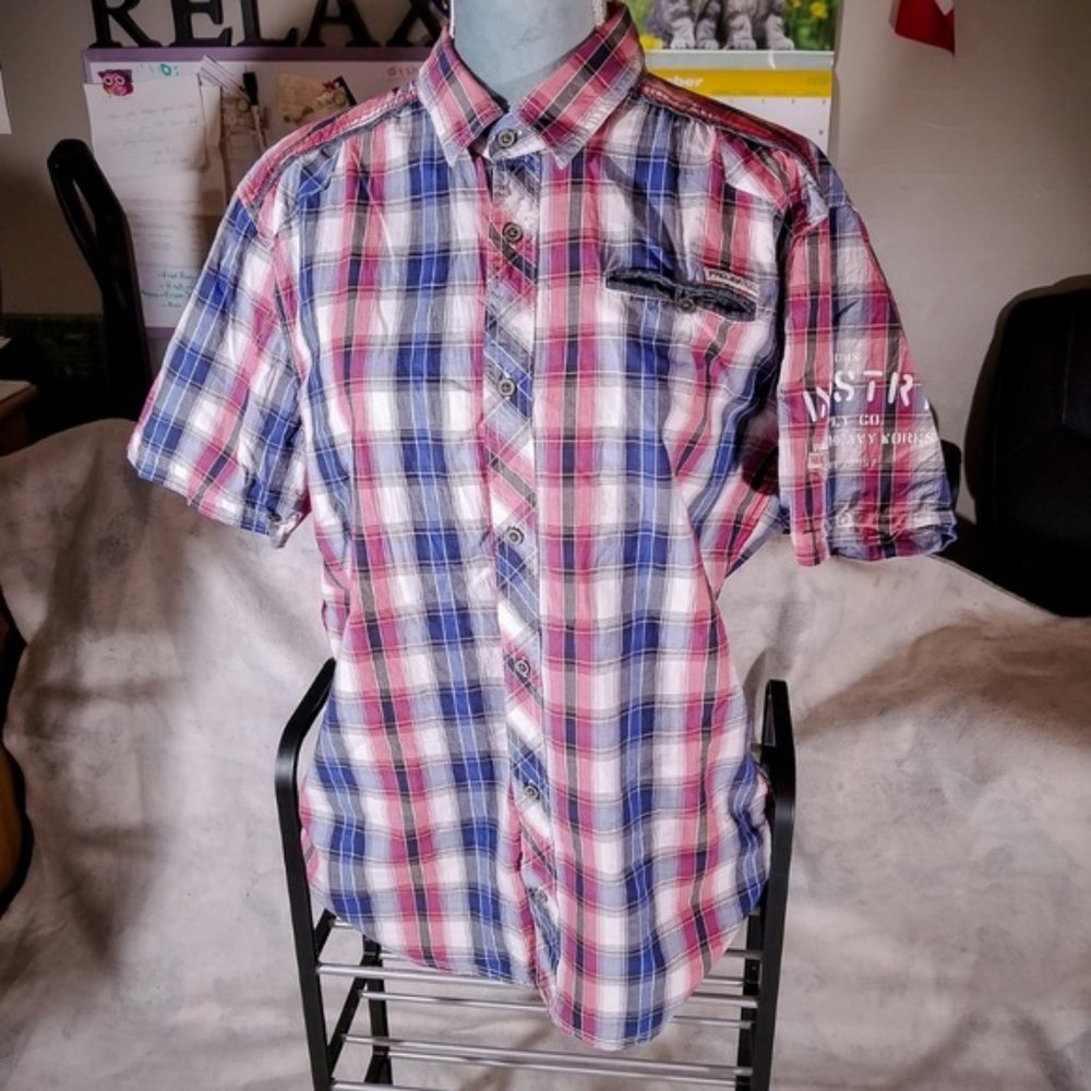Projek Raw Checks Boxes Casual Button Up S/S Shirt